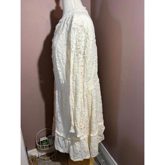 Torrid Mini Stretch Lace Tiered Dress Women Size 2X Fit & Flare Ivory Lined - Picture 2 of 13